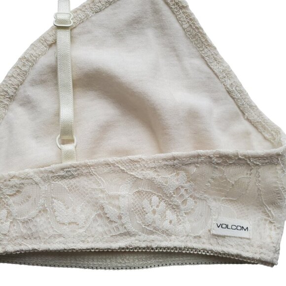 VOLCOM NWT Strappy Lace Bralette Stone Row Collection Stoned Rose (Off White) M - Picture 8 of 16